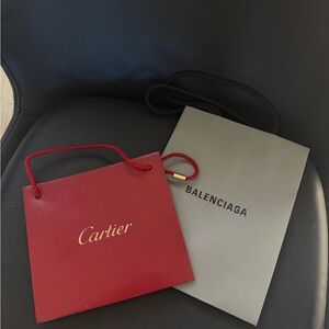 Cartier Red Shopping Bag with Gold Logo